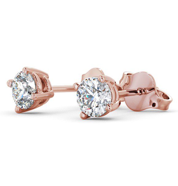  Round Diamond Four Claw Stud Earrings 18K Rose Gold - Filby ERG67_RG_THUMB1 