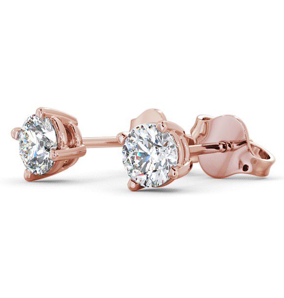 Round Diamond Four Claw Stud Earrings 18K Rose Gold ERG67_RG_THUMB1 