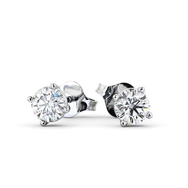 Round Diamond Four Claw Stud Earrings 9K White Gold - Filby ERG67_WG_UP