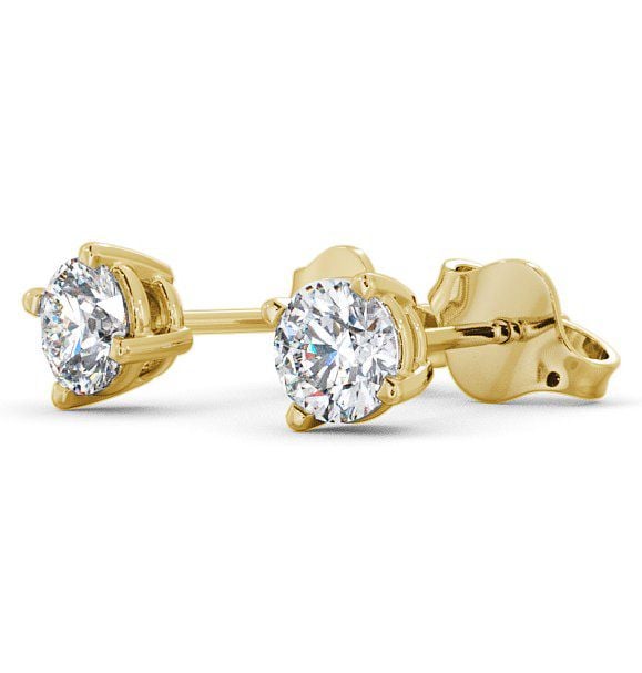  Round Diamond Four Claw Stud Earrings 18K Yellow Gold - Filby ERG67_YG_THUMB1 