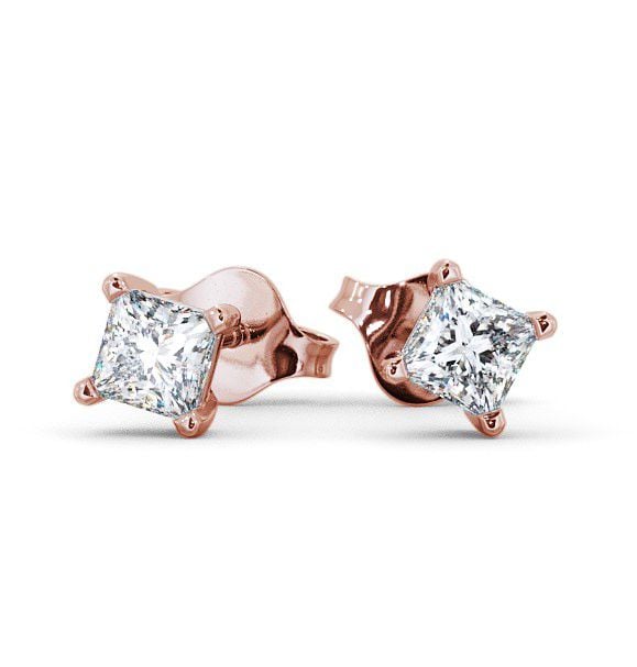  Princess Diamond Four Claw Stud Earrings 9K Rose Gold - Langal ERG68_RG_THUMB2 