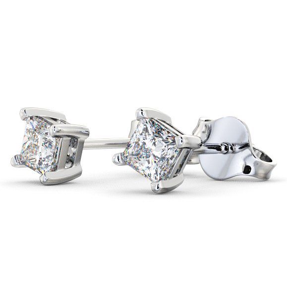 Princess Diamond Four Claw Stud Earrings 9K White Gold ERG68_WG_THUMB1