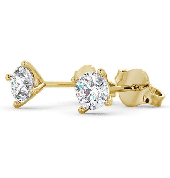  Round Diamond Four Claw Stud Earrings 9K Yellow Gold - Lopen ERG69_YG_THUMB1 