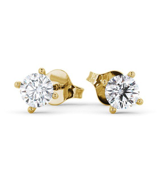  Round Diamond Four Claw Stud Earrings 18K Yellow Gold - Lopen ERG69_YG_THUMB2 