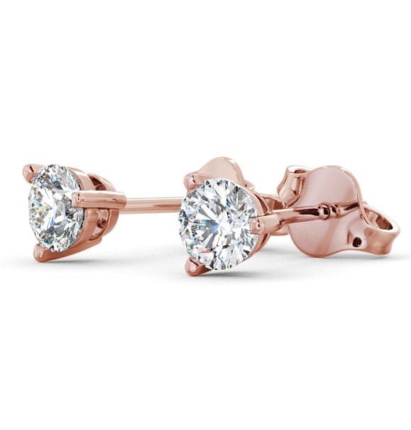 Round Diamond Three Claw Stud Earrings 18K Rose Gold - Tiffley ERG71_RG_THUMB1