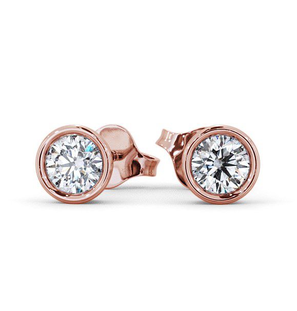  Round Diamond Bezel Stud Earrings 9K Rose Gold - Orrell ERG74_RG_THUMB2 