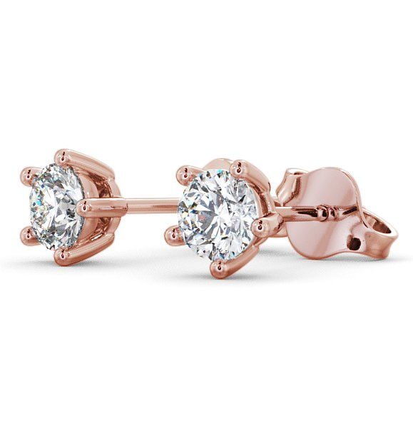  Round Diamond Five Claw Stud Earrings 9K Rose Gold - Mial ERG75_RG_THUMB1 