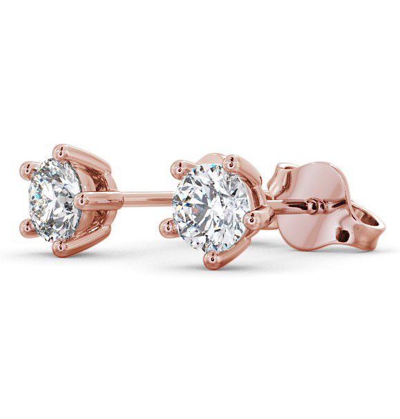 Round Diamond Five Claw Stud Earrings 18K Rose Gold ERG75_RG_THUMB1 