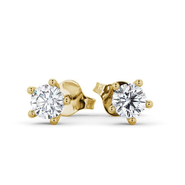 Round Diamond Five Claw Stud Earrings 9K Yellow Gold - Mial ERG75_YG_UP