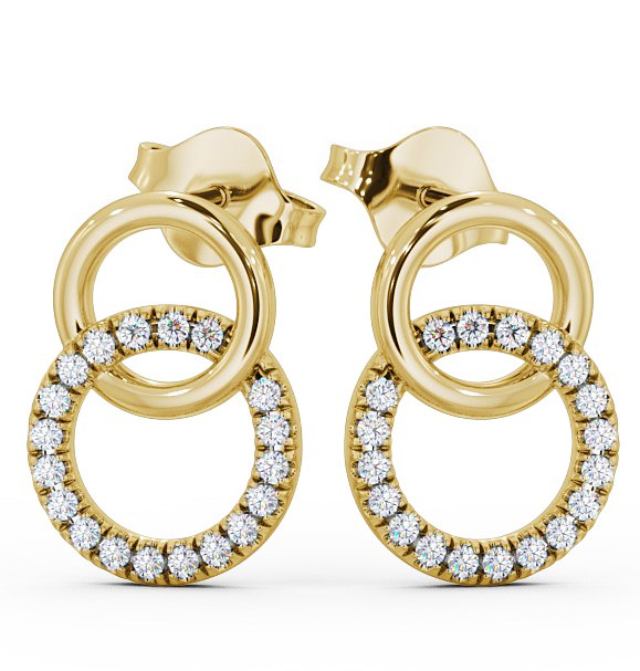 Circle Round Diamond Earrings 9K Yellow Gold - Phoebe ERG77_YG_THUMB2 