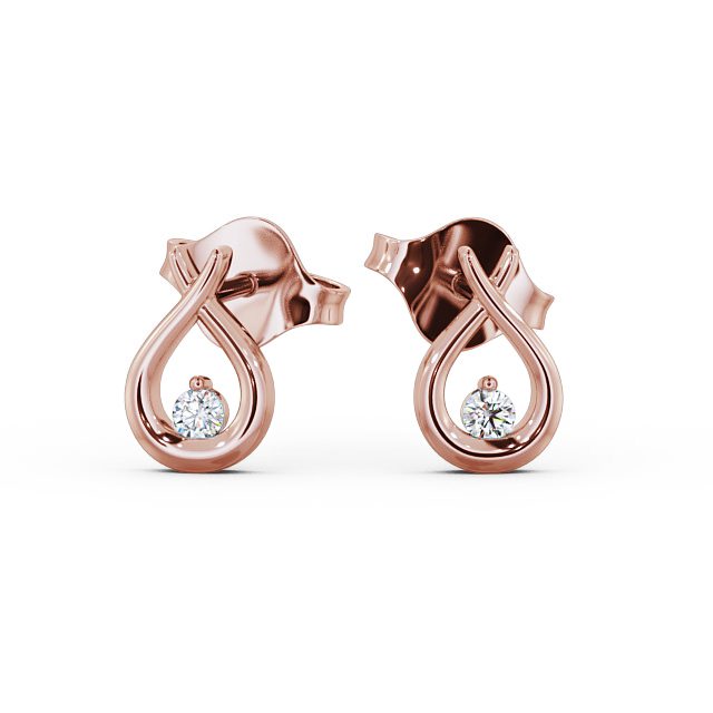 Drop Round Diamond Earrings 9K Rose Gold - Tampa ERG78_RG_UP