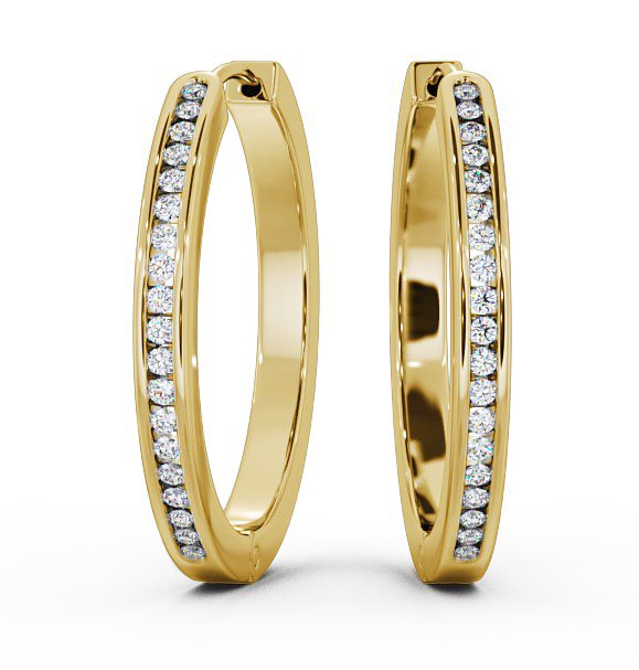 Hoop Round Diamond Channel Set Earrings 9K Yellow Gold ERG79_YG_THUMB2 