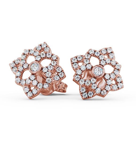 Fleur Floral Style Cluster Earrings Round Diamond ERG81_RG_THUMB2 