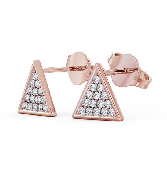 Triangle Style Round Diamond Cluster Earrings 18K Rose Gold ERG82_RG_THUMB1