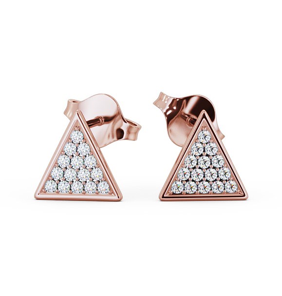  Triangle Style Round Diamond Earrings 9K Rose Gold - Delfine ERG82_RG_THUMB2 
