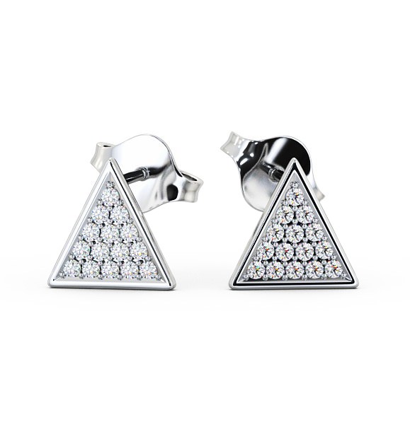  Triangle Style Round Diamond Earrings 18K White Gold - Delfine ERG82_WG_THUMB2 