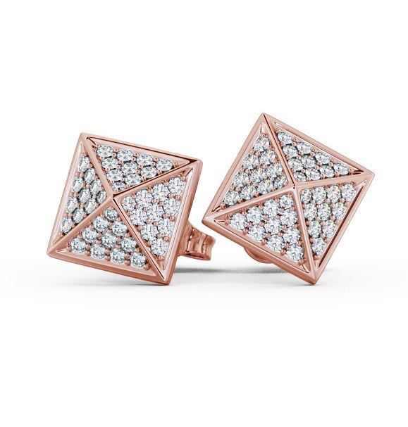  Pyramid Style Round Diamond Earrings 9K Rose Gold - Belize ERG83_RG_THUMB2 