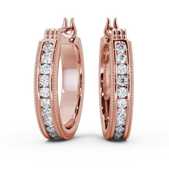 Darice Hoop Earrings Round Diamond Milgrain Detail ERG86_RG_THUMB2 