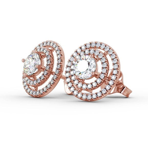 Double Halo Style Round Diamond Earrings 18K Rose Gold ERG87_RG_THUMB1 