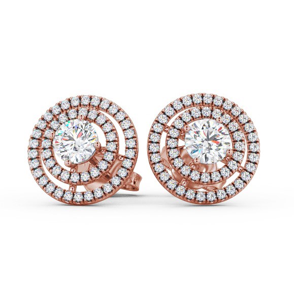  Halo Style Round Diamond Earrings 9K Rose Gold - Flavia ERG87_RG_THUMB2 