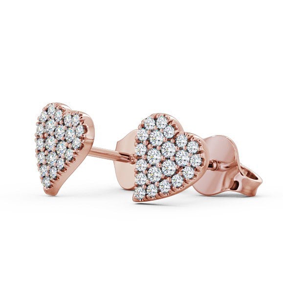 Heart Style Round Diamond Cluster Earrings 9K Rose Gold ERG88_RG_THUMB1 