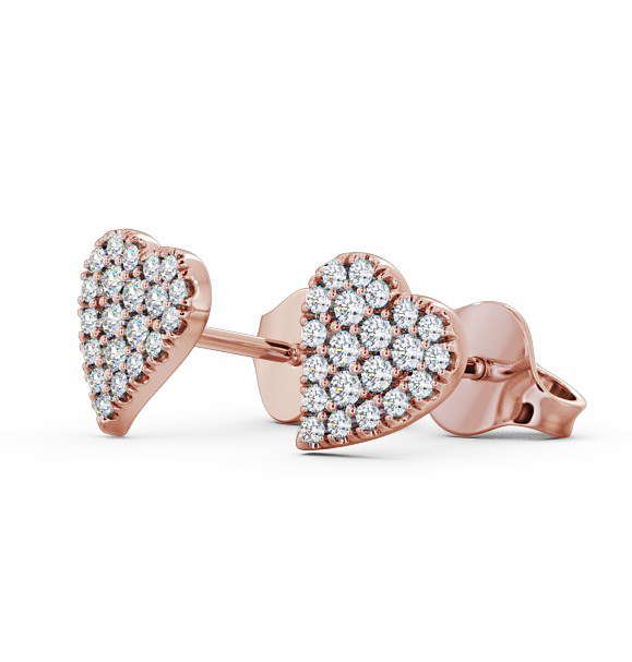 Heart Style Round Diamond Cluster Earrings 18K Rose Gold ERG88_RG_THUMB1