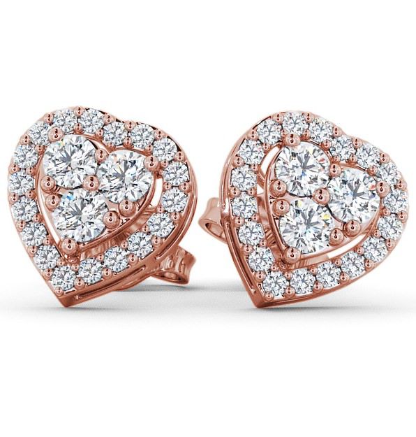  Heart Diamond Cluster Earrings 18K Rose Gold - Tulla ERG8_RG_THUMB2 