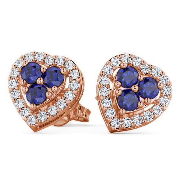  Halo Blue Sapphire and Diamond 1.26ct Earrings 18K Rose Gold - Tulla ERG8GEM_RG_BS_THUMB2 