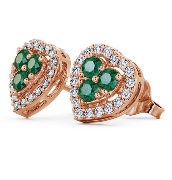 Halo Emerald and Diamond 1.08ct Earrings 18K Rose Gold ERG8GEM_RG_EM_THUMB1