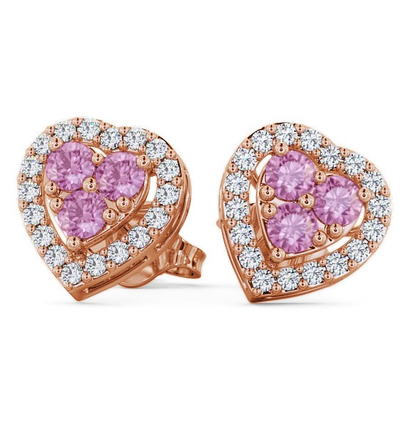 Halo Pink Sapphire and Diamond 1.26ct Earrings 18K Rose Gold - Tulla ERG8GEM_RG_PS_THUMB2 