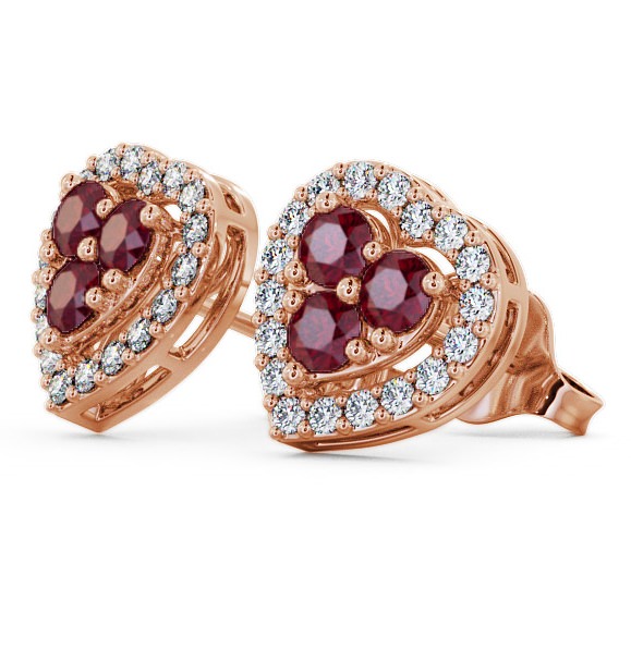 Halo Ruby and Diamond 1.26ct Earrings 18K Rose Gold ERG8GEM_RG_RU_THUMB1 