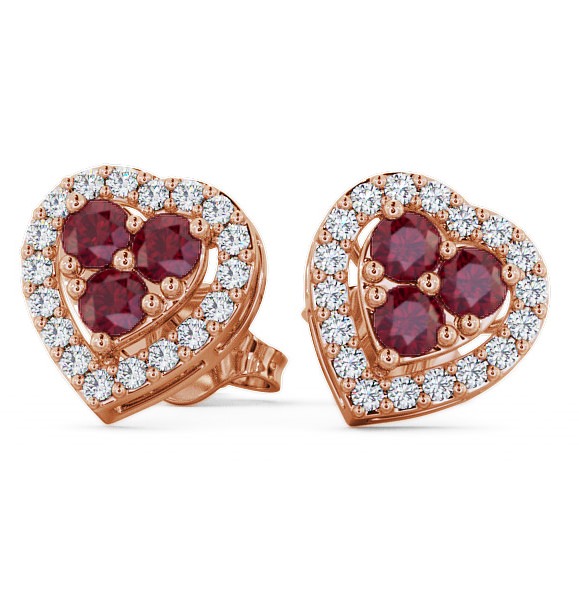  Halo Ruby and Diamond 1.26ct Earrings 18K Rose Gold - Tulla ERG8GEM_RG_RU_THUMB2 