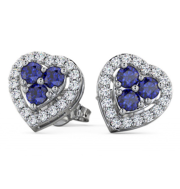  Halo Blue Sapphire and Diamond 1.26ct Earrings 9K White Gold - Tulla ERG8GEM_WG_BS_THUMB2 