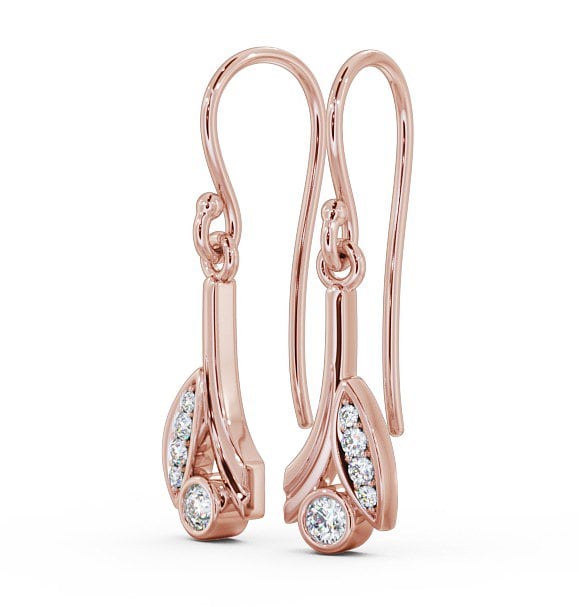 Drop Round Diamond Earrings 9K Rose Gold ERG90_RG_THUMB1