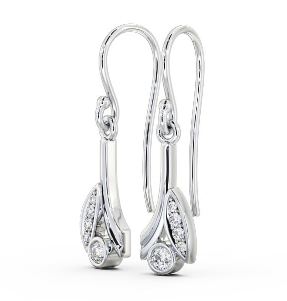 Drop Round Diamond Earrings 18K White Gold ERG90_WG_THUMB1 
