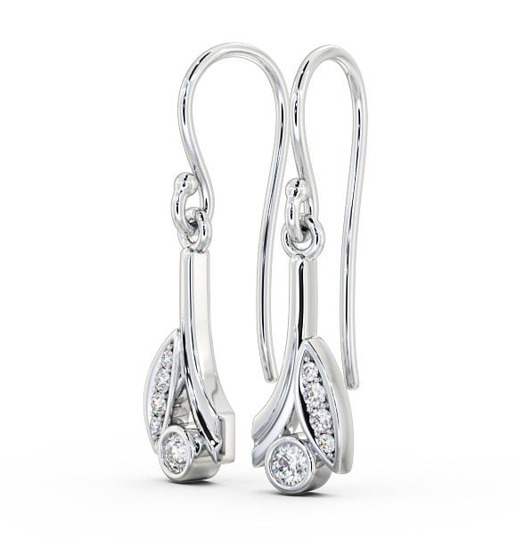 Drop Round Diamond Earrings 9K White Gold ERG90_WG_THUMB1