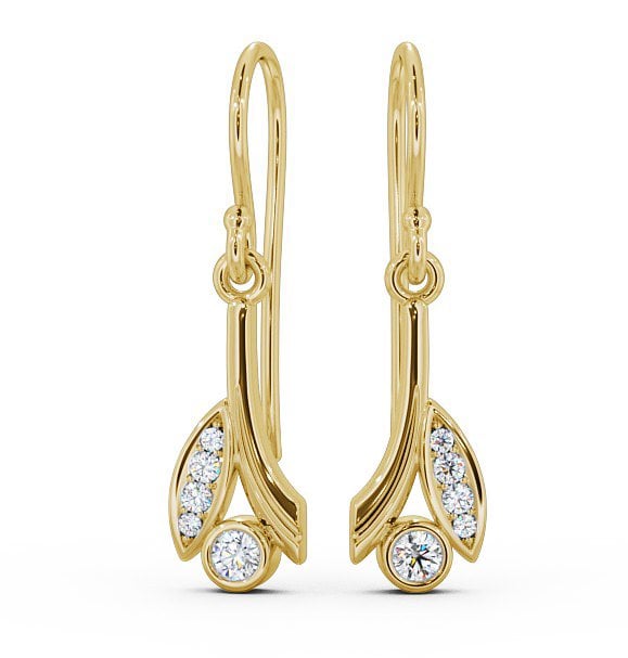 Drop Round Diamond Earrings 9K Yellow Gold ERG90_YG_THUMB2 