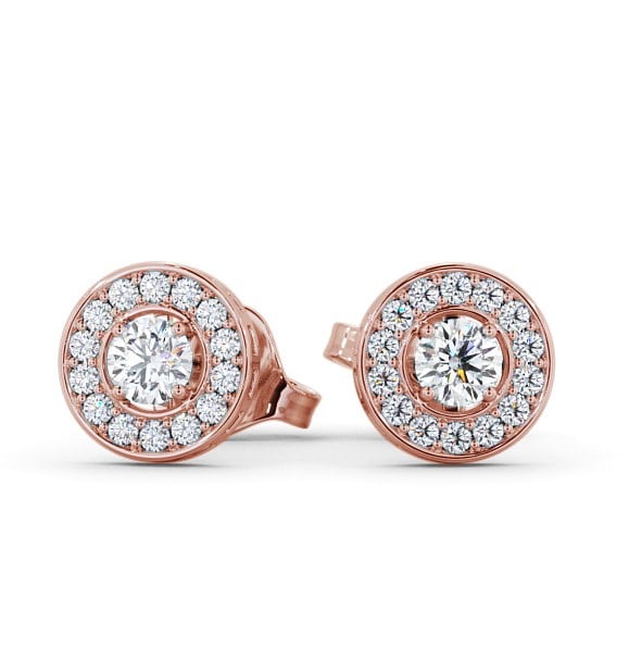 Halo Round Diamond Traditional Earrings 9K Rose Gold ERG91_RG_THUMB2 