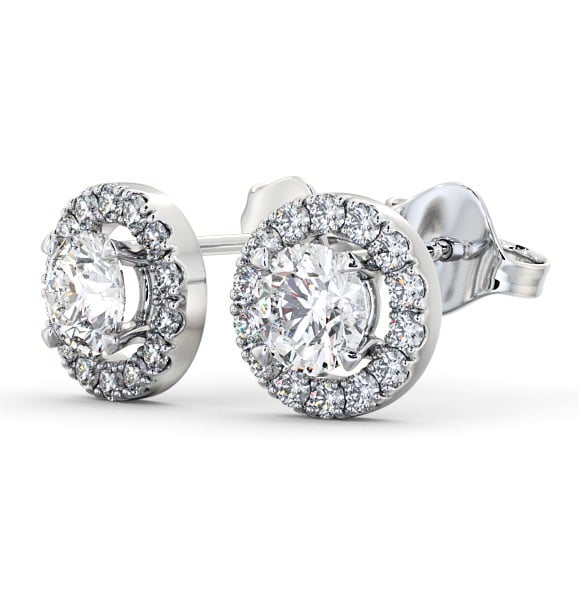 Halo Round Diamond Classic Earrings 9K White Gold ERG94_WG_THUMB1 