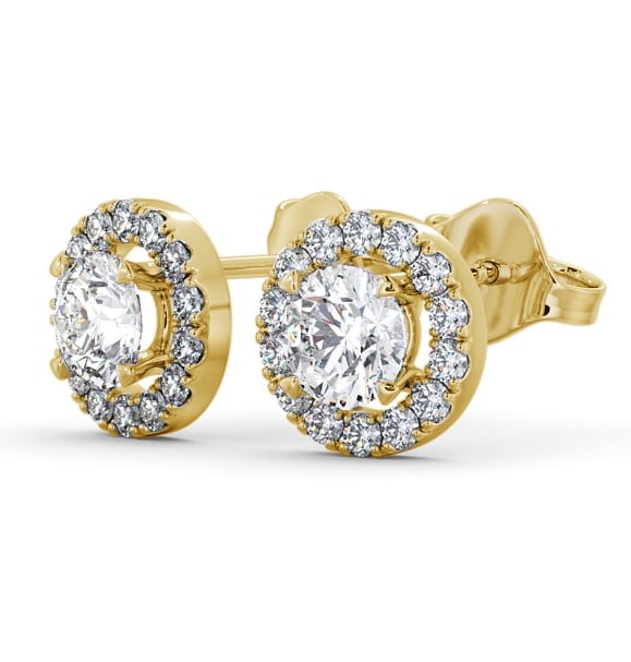  Halo Round Diamond Earrings 18K Yellow Gold - Adalie ERG94_YG_THUMB1 