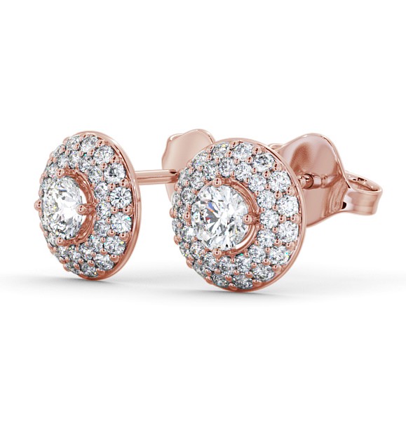  Halo Round Diamond Earrings 18K Rose Gold - Searby ERG96_RG_THUMB1 