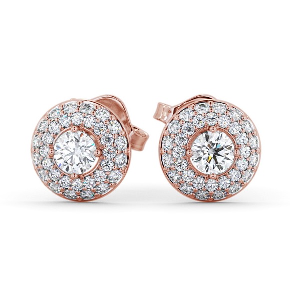  Halo Round Diamond Earrings 18K Rose Gold - Searby ERG96_RG_THUMB2 