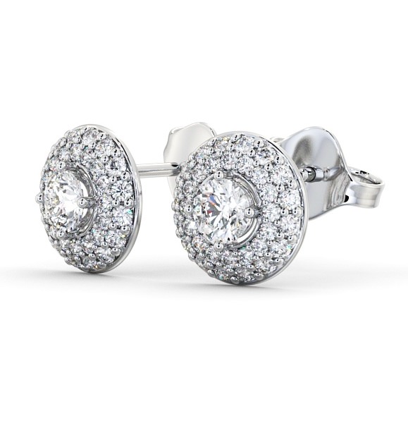 Halo Round Diamond Earrings 9K White Gold - Searby ERG96_WG_THUMB1 