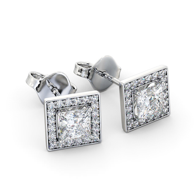 Flat square diamond earrings deals