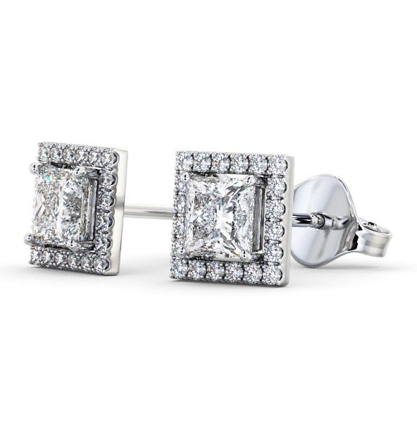 Halo Princess Diamond Square Earrings 18K White Gold ERG98_WG_THUMB1