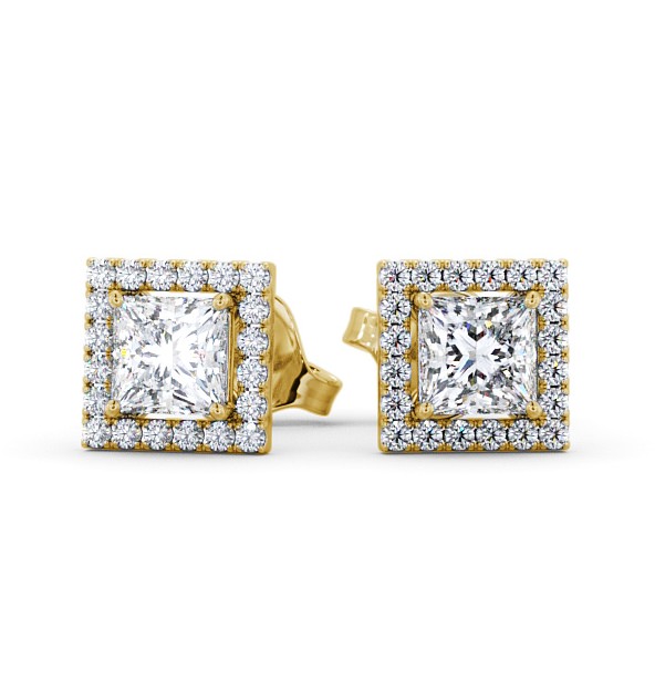  Halo Princess Diamond Earrings 18K Yellow Gold - Ivette ERG98_YG_THUMB2 
