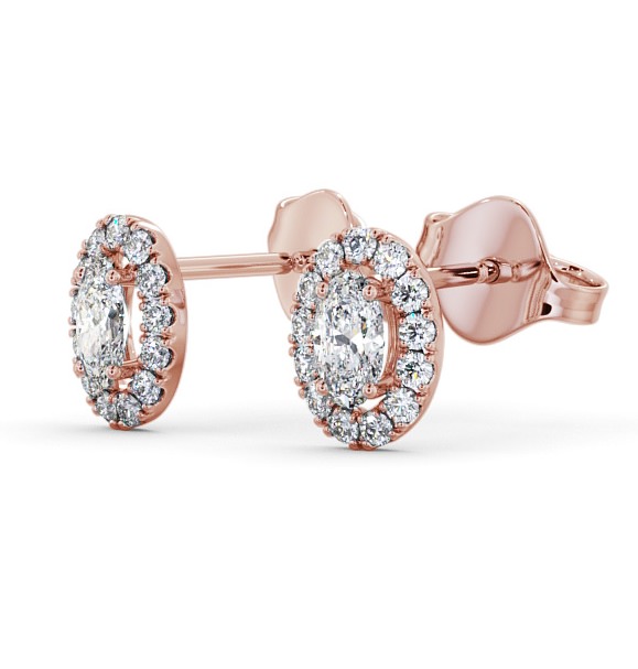 Halo Oval Diamond Classic Earrings 9K Rose Gold ERG99_RG_THUMB1 