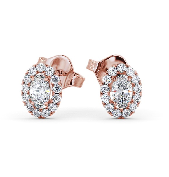  Halo Oval Diamond Earrings 18K Rose Gold - Sabina ERG99_RG_THUMB2 