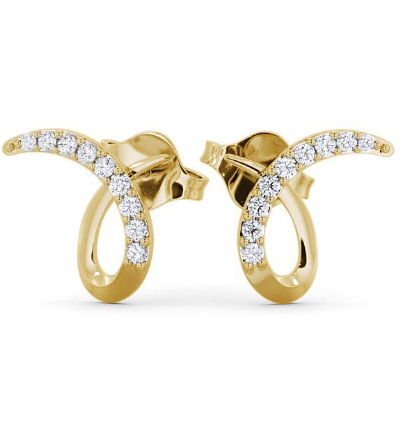  Cluster Round Diamond 0.34ct Earrings 18K Yellow Gold - Pitney ERG9_YG_THUMB2 