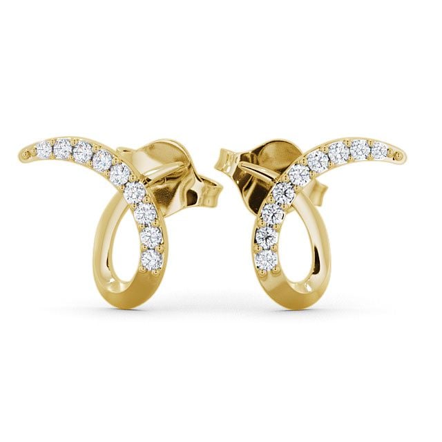 Cluster Round Diamond 0.34ct Earrings 18K Yellow Gold - Pitney ERG9_YG_UP